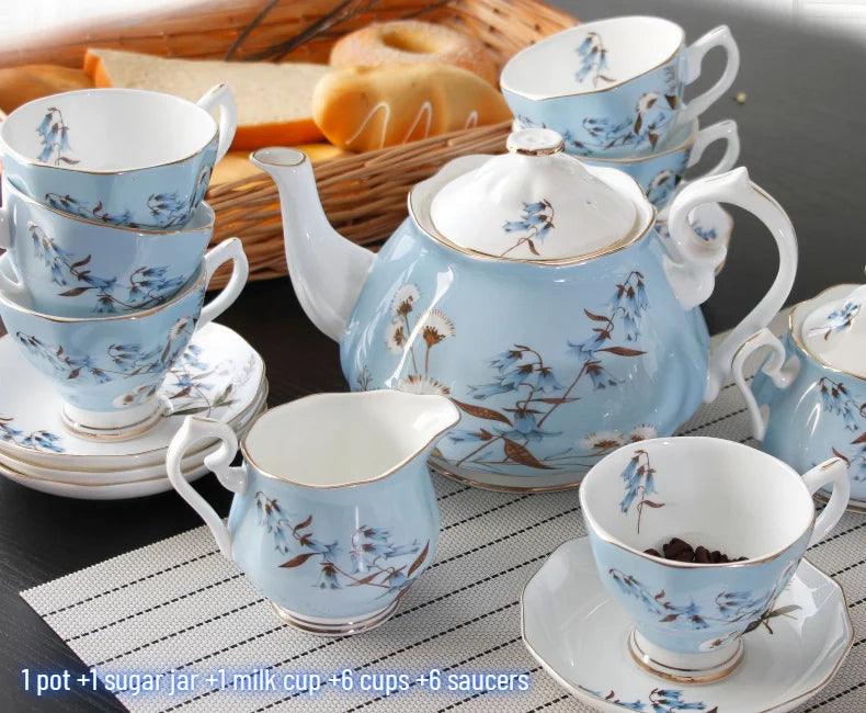 Elegant 15-Piece Bone China Afternoon Tea Set – Luxurious European Teaware Collection