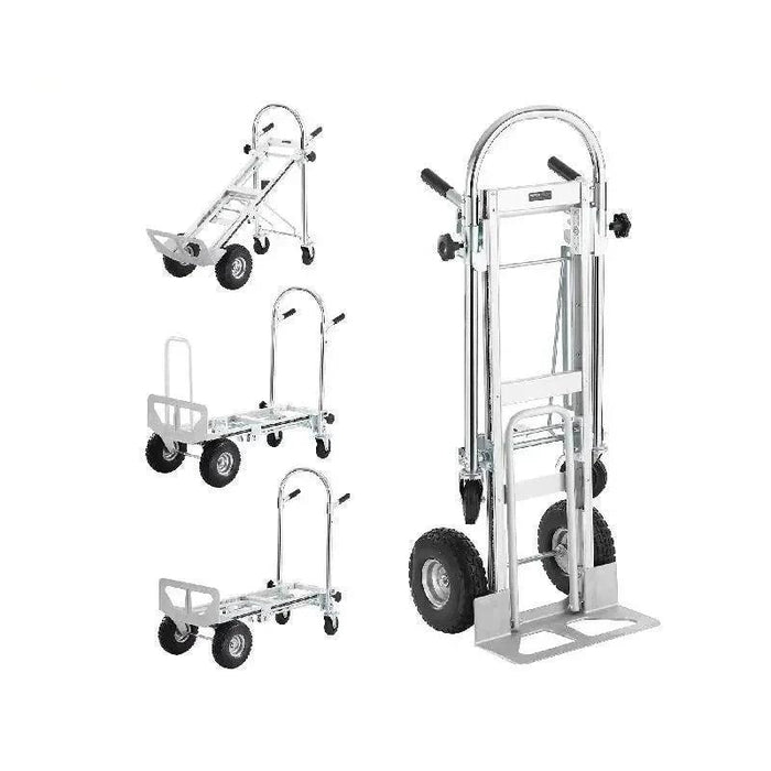 Versatile Heavy-Duty Aluminum Folding Dolly Cart - Ultimate Transport Solution for Industrial and Retail Use