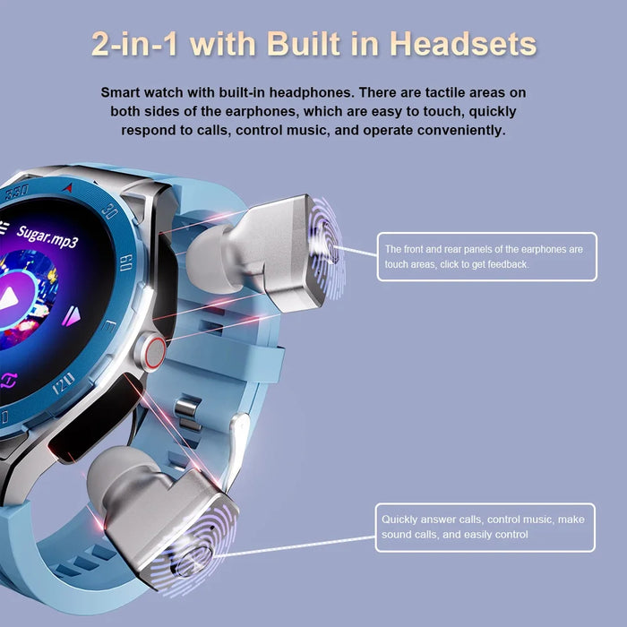 4GB Music-Streaming Smartwatch with GPS, TWS Earbuds, and Advanced Health Monitoring Features