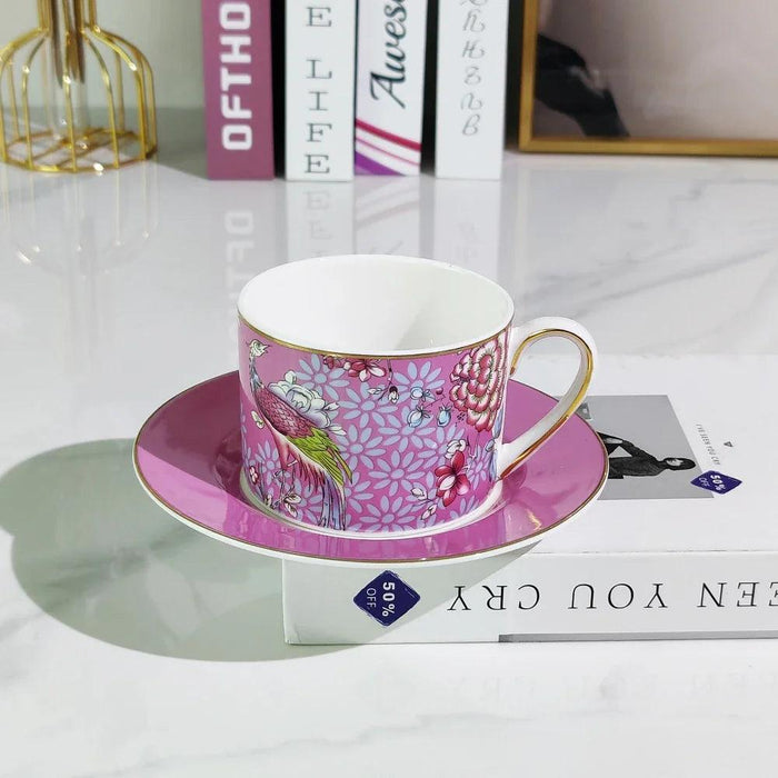 Charming Retro Ceramic Couple's Cup and Saucer Set - Elevate Your Drinking Moments at Home and Work