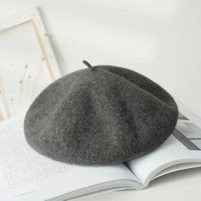 Chic French Wool Beret - Effortless Vintage Elegance for Women