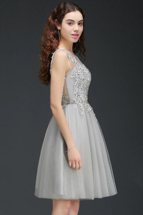 O Neck Tulle Evening Dress