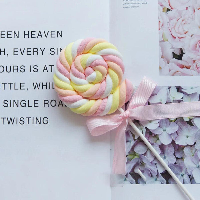 Charming Faux Cotton Candy Lollipop - Ideal for Sweet Displays, Kids' Photography, and Wedding Decorations