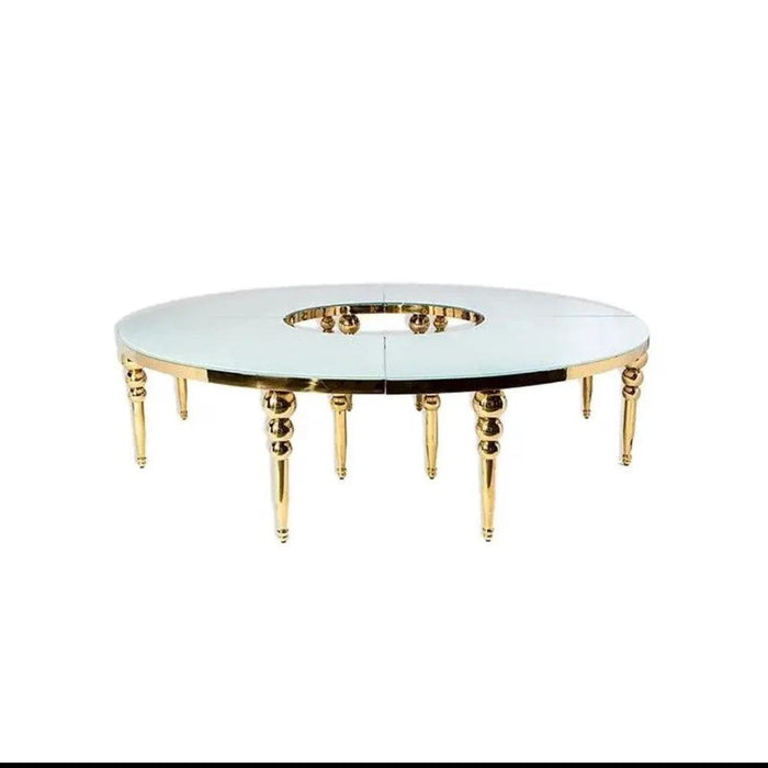 Elegant Stainless Steel Half Moon S-Shape MDF Event Table