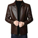 Men's Trendy Faux Leather Biker Jacket with Stand Collar - Cozy and Wind Resistant for Autumn and Winter