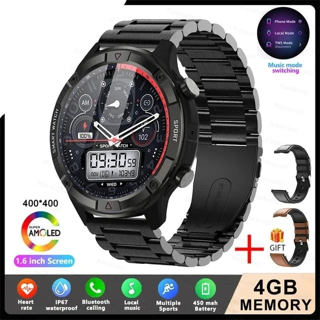 Stylish Smartwatch with HD AMOLED Screen, Bluetooth Calling, Health Monitoring & Huawei True Wireless Earbuds