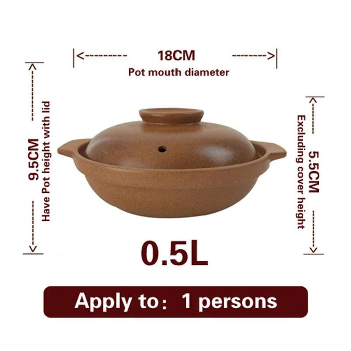 Authentic Chinese Unglazed Clay Casserole - Traditional Stew Pot for Gas Stove Cooking