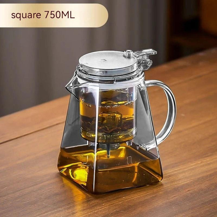 Sophisticated 750ml Glass Teapot Set with Effortless Pouring and Detachable Filter - Includes Matching Cups