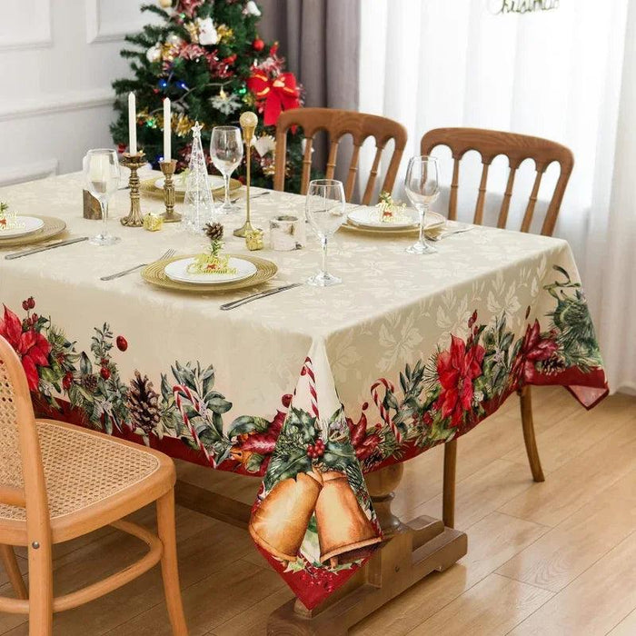 Festive Waterproof Polyester Christmas Lightweight Tablecloth for Holiday Partie