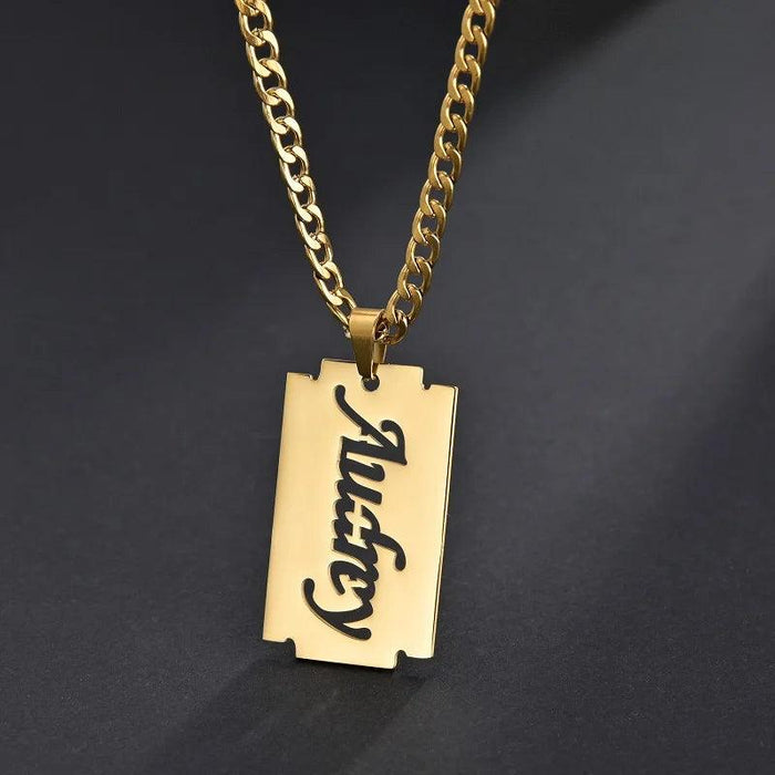 Personalized Unisex Stainless Steel Name Necklace with Chunky Chain