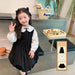 Elegant White Blouse and Chic Black Pleated Skirt for Little Girls