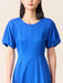 Elegant Minimalist Summer Dress - Stylish Round Neck with Lantern Sleeves