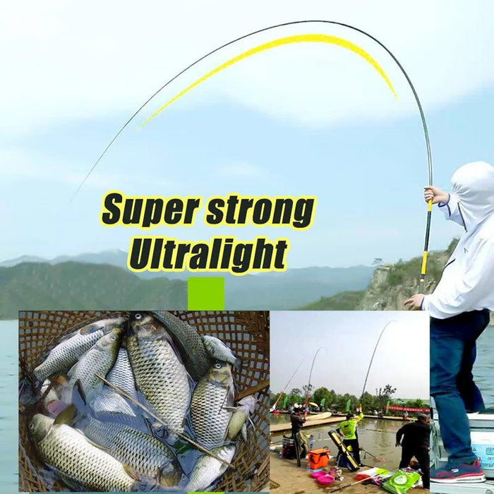 Premium Carbon Fiber Telescopic Fishing Rod for Freshwater Adventures - Adjustable Lengths from 2.7 to 7.2 Meters