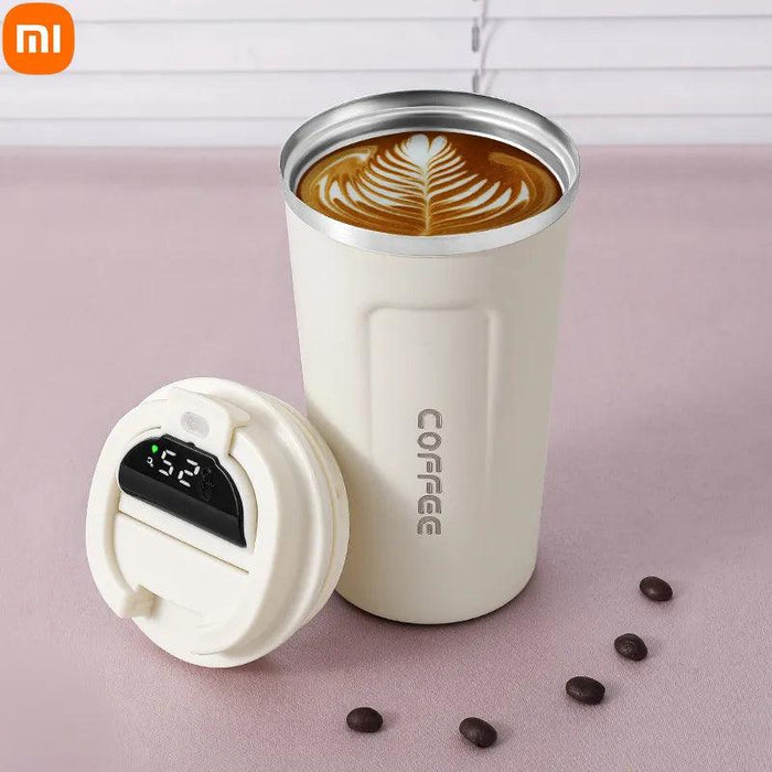 Smart Insulated Coffee Mug with LED Temperature Indicator - 380/510ml Stainless Steel Cup