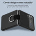 Luxurious Cowhide Leather Phone Case with Ring Lanyard for Samsung Galaxy Z Flip 3