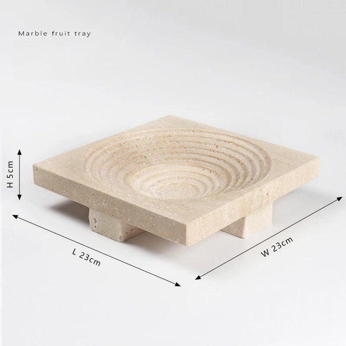 Sophisticated Travertine Serving Tray: A Chic Storage and Decor Essential