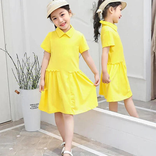 Charming Summer Ruffle Flare Dresses for Girls - Stylish Casual Uniforms