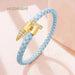 Chic Customizable Leather Nail Bracelet with Dazzling Zirconia - Stylish Women's Accessory