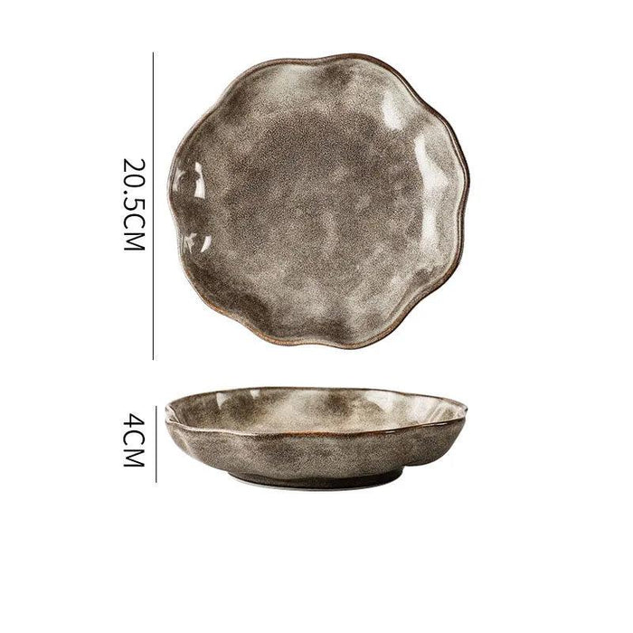 Artisan Hammered Ceramic Dish Set for Sophisticated Dining