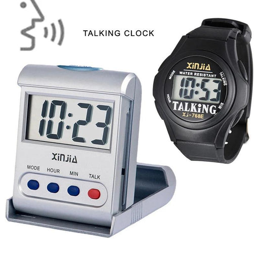 Set of two - Voice-Activated Digital Clock for the Visually Impaired and Seniors (10 languages)