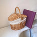 Oversized Handcrafted Wicker Picnic Basket with Dual Access Lids - Elegant Storage Solution