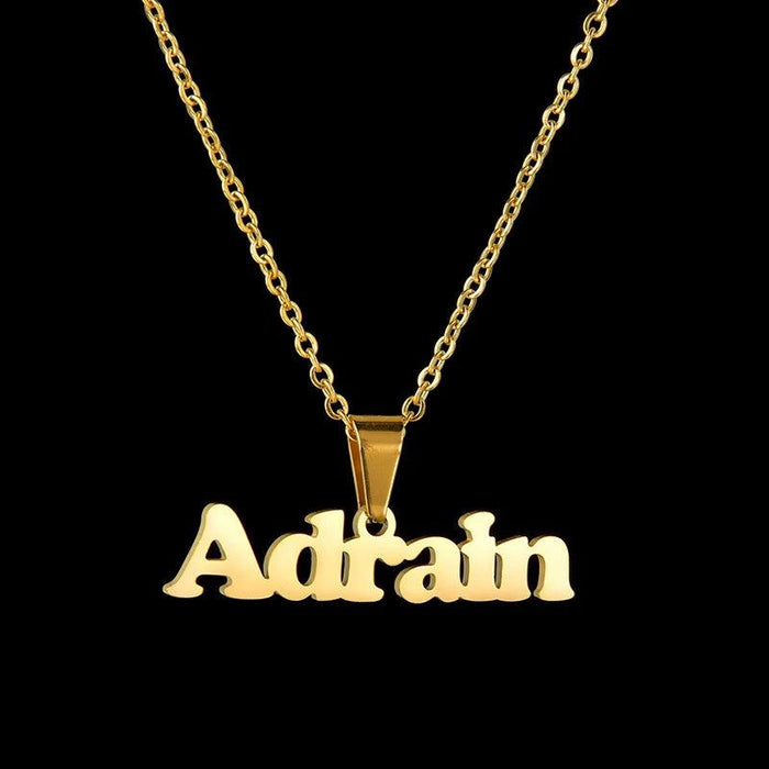 Personalized Unisex Stainless Steel Name Necklace with Chunky Chain