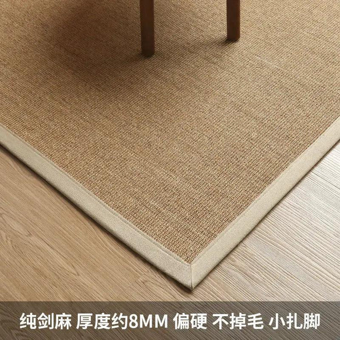 Vintage Chinese-Inspired 100% Sisal Tatami Floor Mat - Elegant 200x300cm Rug for Living Room, Bedroom, and Tea Table