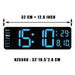 Large LED Digital Wall Clock with Calendar, Dual Alarms, and Temperature Display for Bedroom and Living Room