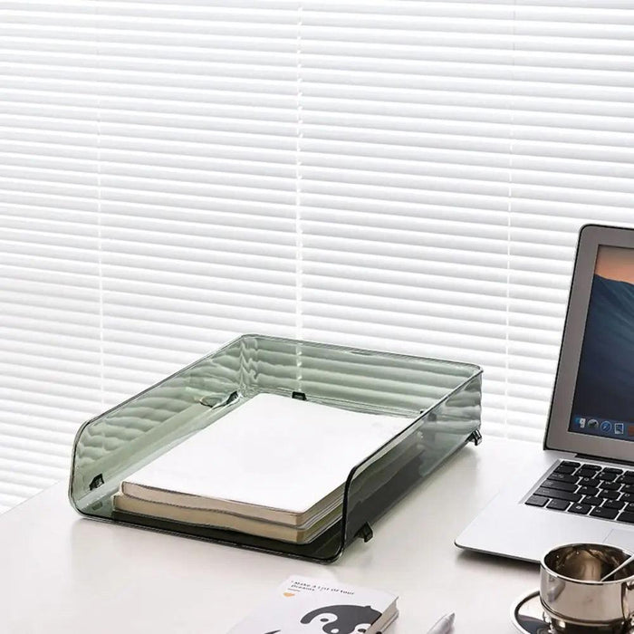 Transparent Acrylic A4 File Storage Organizer - Stackable Desktop Rack for Papers and Magazines