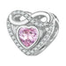 Eternal Bond: 925 Sterling Silver Baby Footprint Heart Charm Pendant