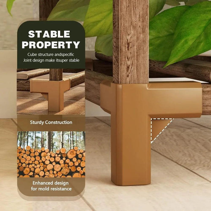 Eco-Friendly Multi-Tiered Wooden Plant Stand - Ideal for Indoor and Outdoor Decor