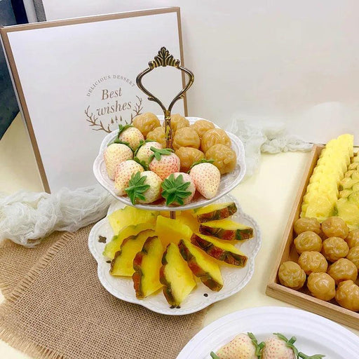 Vibrant PVC Pineapple Slice - Lifelike Faux Fruit Decoration for Celebrations and Dessert Tables