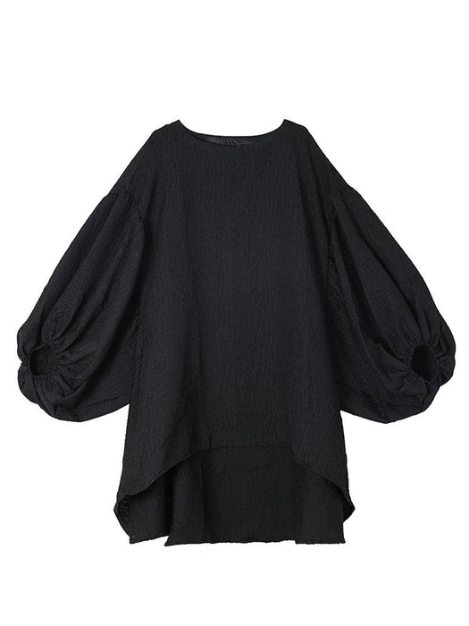 Batwing Sleeve Solid Color Dress for Autumn
