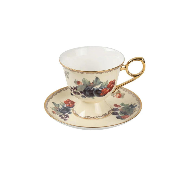 Opulent Gold-Trimmed Bone China Coffee Cup Collection