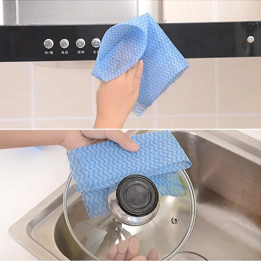 50-Piece Disposable Cleaning Cloths for Kitchen and Bathroom