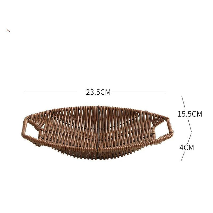 Elegant Imitation Rattan Serving Tray for Upscale Snacking and Tea Presentation