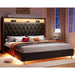 Elegant King Bed Frame with Customizable LED Ambiance and Integrated Charging Station