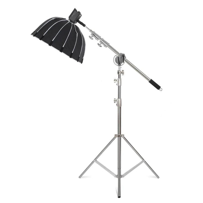 Professional Adjustable Stainless Steel Light Stand with Boom Arm & Sandbag - 2.49M Height