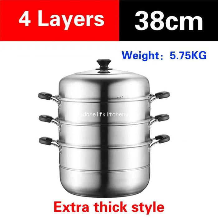 Premium Stainless Steel Multi-Tier Steamer for Efficient Home Cooking