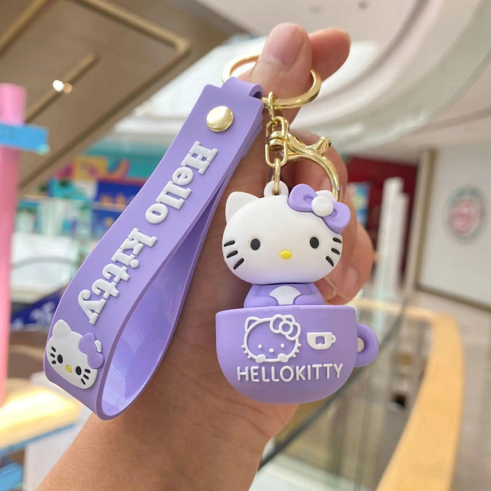 Charming Hello Kitty Silicone Keychain for Car Enthusiasts