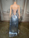 Stunning Silver Sequin Mermaid Gown with Deep V Neck and High Side Slit for Glamorous Nights