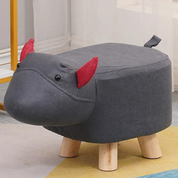 Charming Cartoon Animal Wooden Stool for Kids - Fun and Portable Shoe Changing Seat