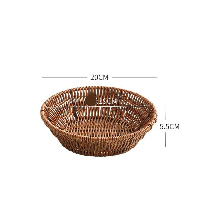 Elegant Imitation Rattan Serving Tray for Upscale Snacking and Tea Presentation