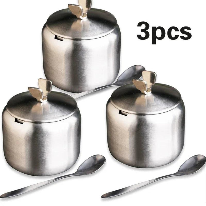 Chic Stainless Steel Spice Storage Set for a Modern Kitchen