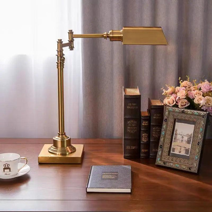 Retro Industrial Bronze Desk Lamp with Adjustable Arm for Eye Comfort