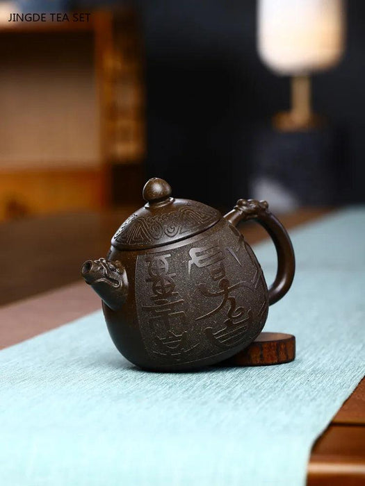 200ml Authentic Yixing Purple Clay Dragon Egg Teapot - Perfect for All Tea Types