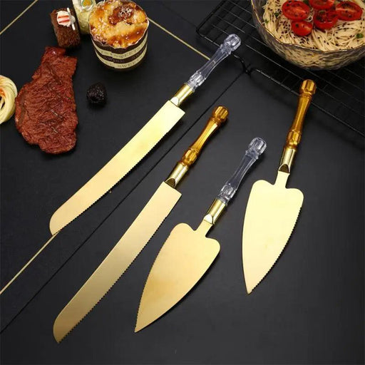 Stainless Steel Kitchen Knife Set with Ergonomic Handles for Cake Decorating and Bread Cutting