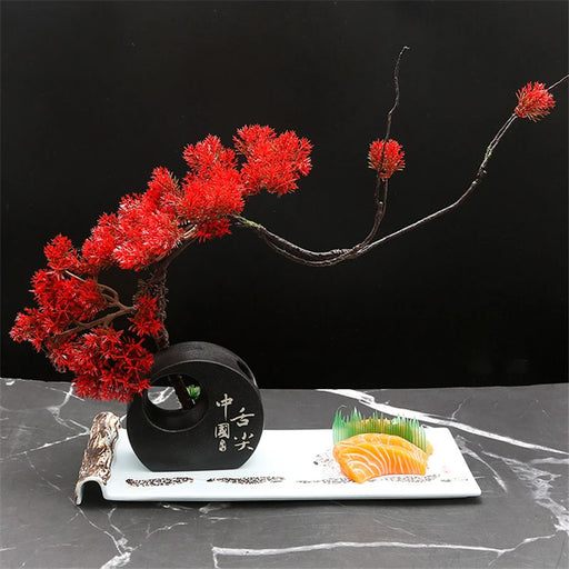 Artistic Floral Sashimi Presentation Set for Elegant Dining