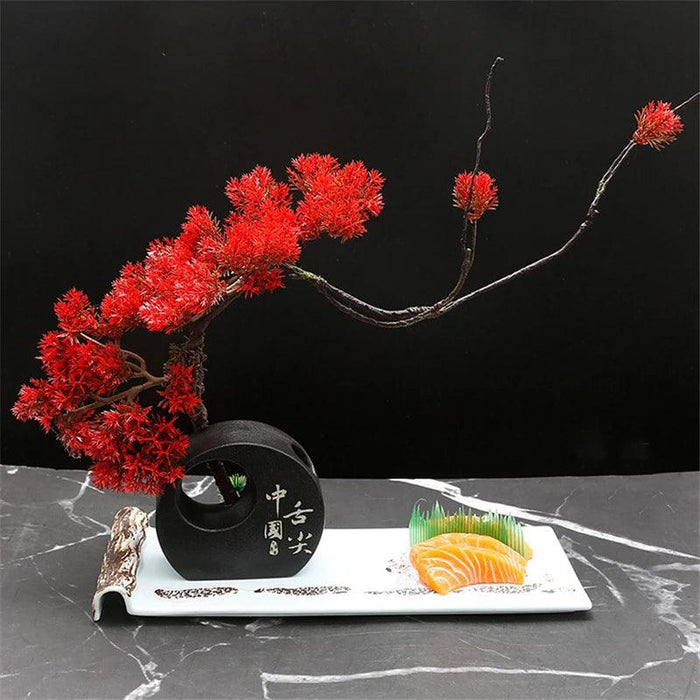 Artistic Floral Sashimi Serving Set for an Exquisite Dining Experience