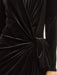Sophisticated Asymmetrical Velvet Evening Dress with Alluring Deep V-neck